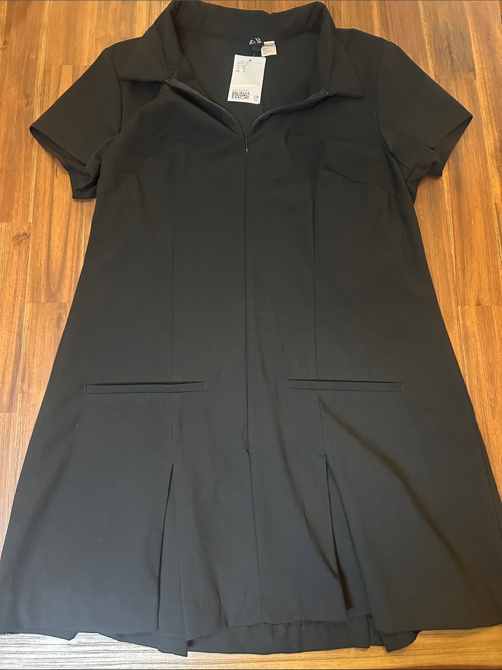 H&M Pleated Black Dress Size Large